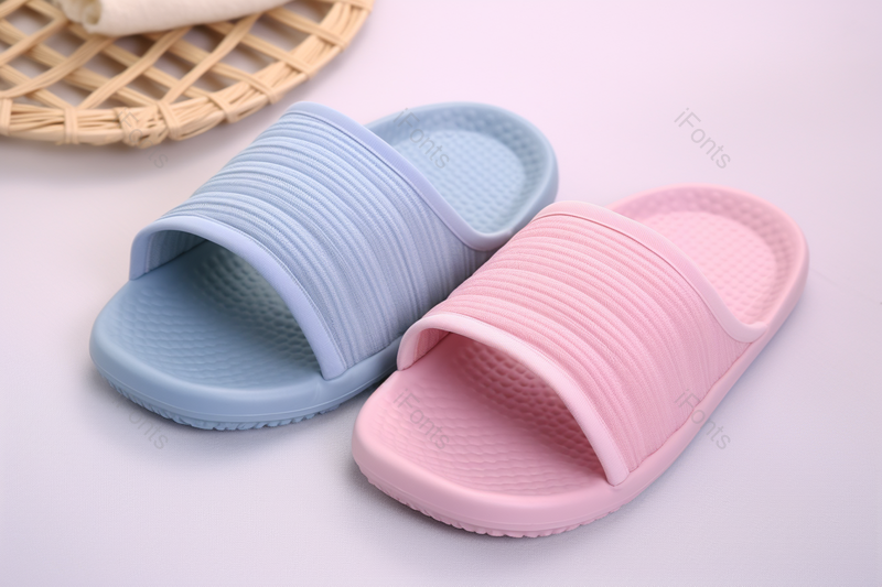 可爱的夏季双色拖鞋高清特写摄影图,高清,摄影图,摄影图片,图片大全,摄影图免费下载
